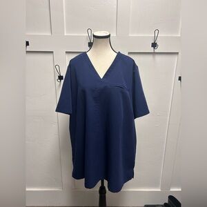 Mandala Navy Blue Women's Scrub Top Equa Size 2XL